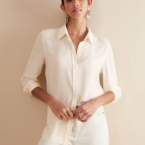 NWT Banana Republic Dillon Classic fit blouse | Size: M, Black with floral print